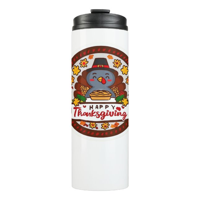 Niedlich Kawaii Türkei - Happy Thanksgiving Classi Thermosbecher (Vorderseite)