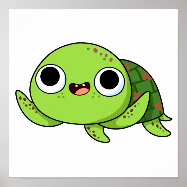 Niedlich Kawaii Turtle Poster (Vorne)