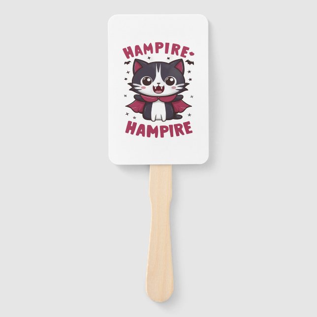 Niedlich Kawaii Vampire Cat Halloween Fächer (Vorderseite)