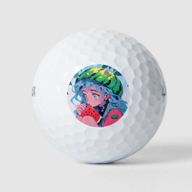 Niedlich Kawaii Watermelon Golfball (Vorderseite)