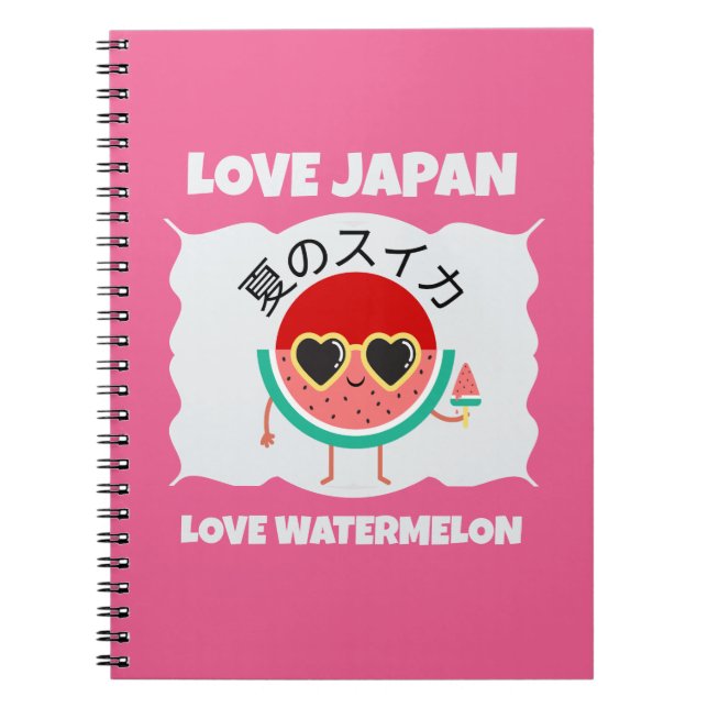 Niedlich Kawaii WATERMELON LIEBE JAPAN Sommerfrüch Notizblock (Vorderseite)