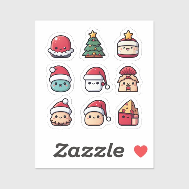 Niedlich Kawaii Weihnachtssticker Pack Aufkleber (Blatt)