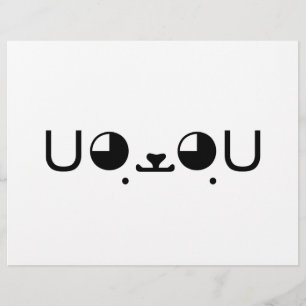 Niedlich Kawaii Welppy Dog Japanisch Kaomoji Emoti Flyer