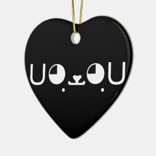 Niedlich Kawaii Welppy Dog Japanisch Kaomoji Emoti Keramikornament