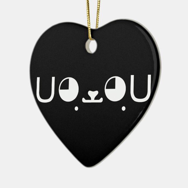 Niedlich Kawaii Welppy Dog Japanisch Kaomoji Emoti Keramikornament (Links)