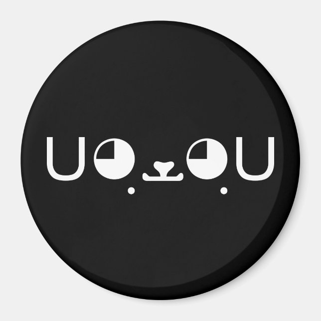 Niedlich Kawaii Welppy Dog Japanisch Kaomoji Emoti Magnet (Vorne)