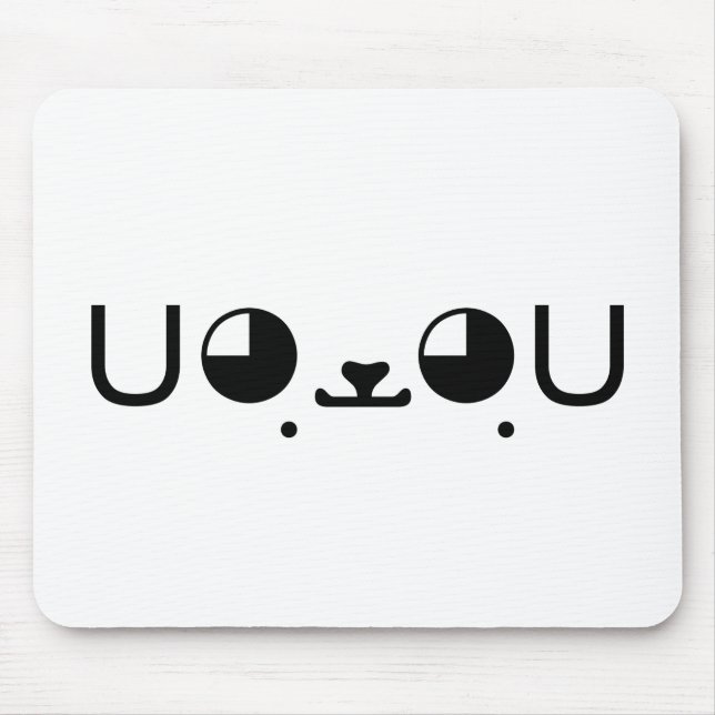 Niedlich Kawaii Welppy Dog Japanisch Kaomoji Emoti Mousepad (Vorne)