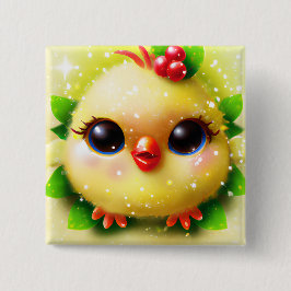 Niedlich Kawaii Yellow Baby Chick Button