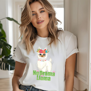 Niedlich kein Drama Llama mit Blumenkrone Tri-Blend Shirt