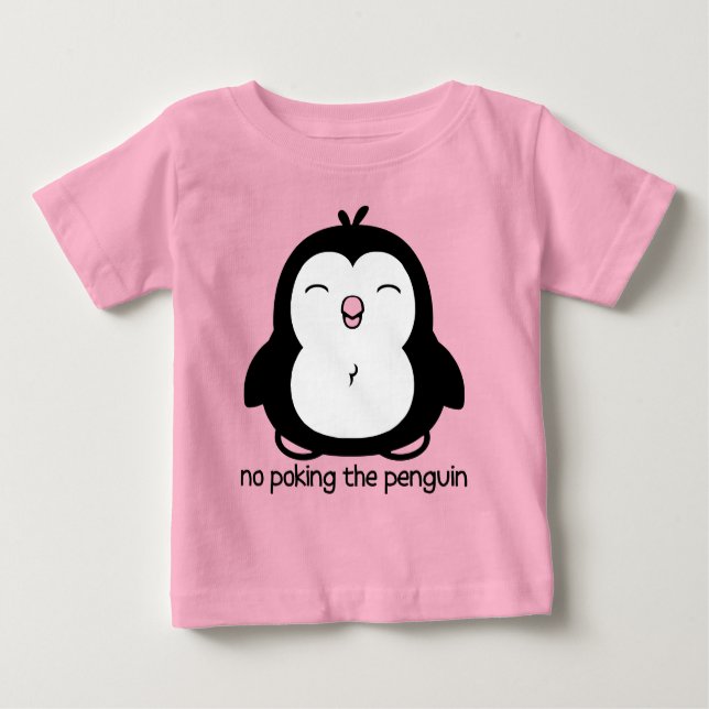 Niedlich kein Stoßen des Penguin Baby T-shirt (Vorderseite)