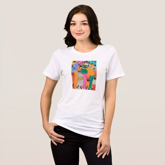 Niedlich Kenyan Art Summer Joy Dance Tri-Blend Shirt (Vorderseite voll)