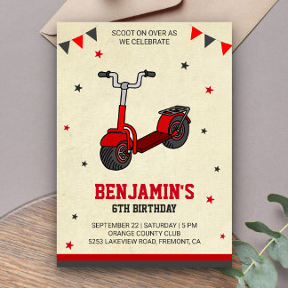 Niedlich Kick Scooter Kindergeburtstag Party Einla Einladung
