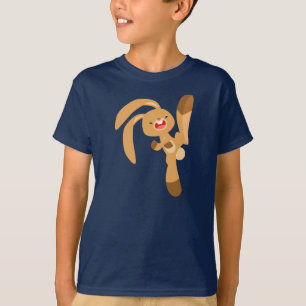 Niedlich Kickjumping Cartoon Rabbit Children T - S T-Shirt