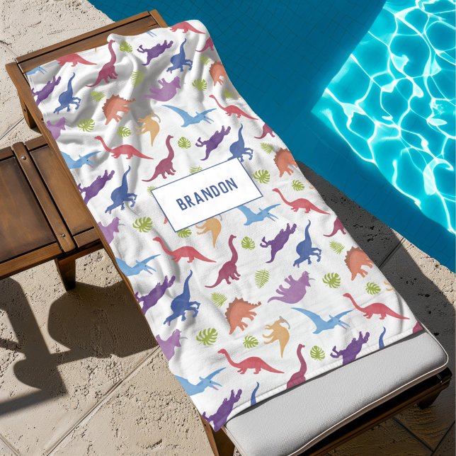 Niedlich Kid Dinosaurier Muster Personalisierter N Strandtuch (Von Creator hochgeladen)