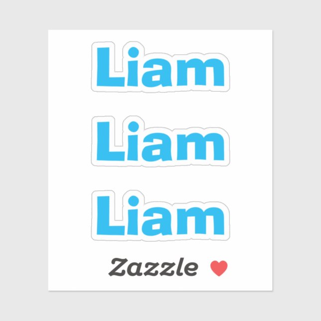 Niedlich Kids Blue Fun Name Aufkleber (Blatt)