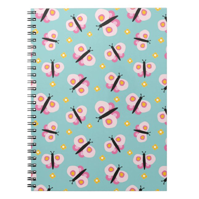 Niedlich Kids Butterfly-Muster Notizblock (Vorderseite)