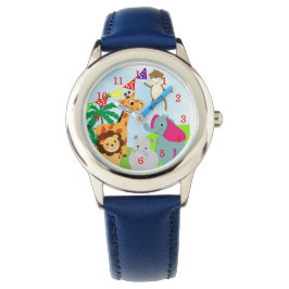 Niedlich Kids Cartoon Jungle Animals Spaß Bild Armbanduhr