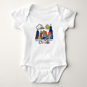 Niedlich Kids Chicago Skyline Baby Strampler