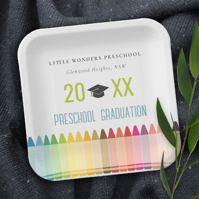 Niedlich Kids Crayon Fun Rainbow Preschool Abschlu Pappteller (Von Creator hochgeladen)