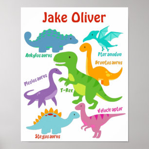 Niedlich Kids Dinosaurier Kinderzimmer Poster