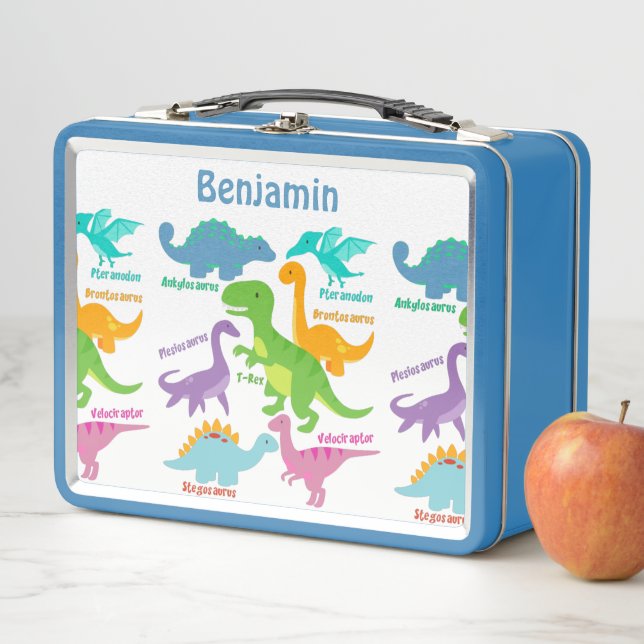 Niedlich Kids Dinosaurier Metall Brotdose (Beispiel)