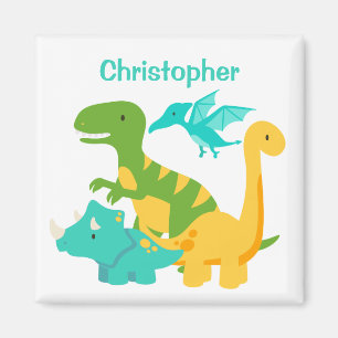 Niedlich Kids Dinosaurier Personalisiert Magnet