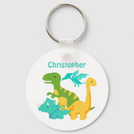Niedlich Kids Dinosaurier Personalisiert Schlüsselanhänger