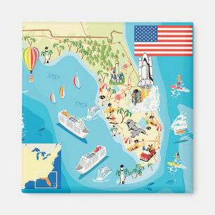 Niedlich Kids Florida Map Magnet