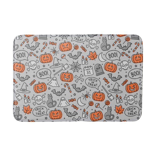 Niedlich Kids Halloween Doodle-Muster Badematte (Vorderseite)