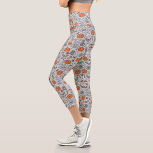 Niedlich Kids Halloween Doodle-Muster Capri Leggings