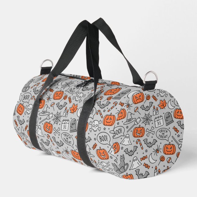 Niedlich Kids Halloween Doodle-Muster Duffle Bag (Linke Seite)