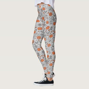 Niedlich Kids Halloween Doodle-Muster Leggings