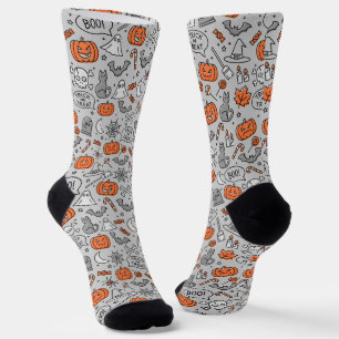 Niedlich Kids Halloween Doodle-Muster Socken