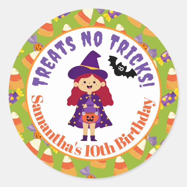 Niedlich Kids Halloween Kostüm Party Runder Aufkleber (Vorderseite)