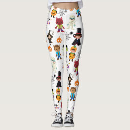 Niedlich Kids Halloween Kostümmuster Party Muster Leggings