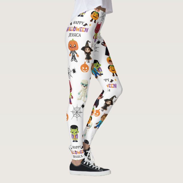 Niedlich Kids Halloween Kostümmuster Party Muster Leggings (Rechts)