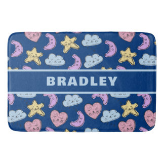 Niedlich Kids Heart Star Moon Blue Baby Badematte
