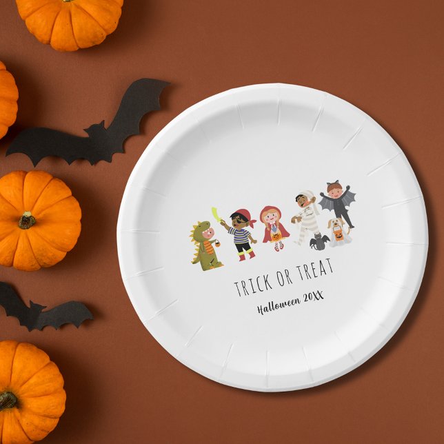 Niedlich Kids Kostüm Halloween-Party Papierplatte Pappteller (Cute Kids Costume Halloween Party Paper Plates)