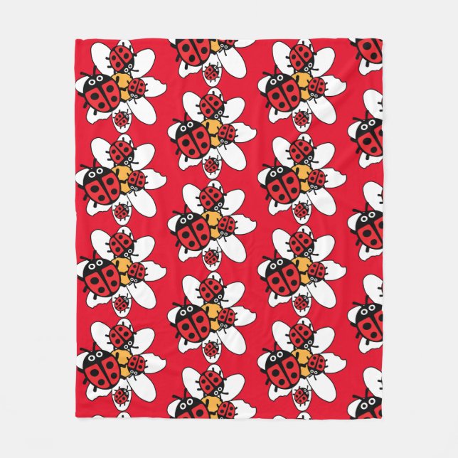 Niedlich Kids Ladybird Family Fleecedecke (Vorderseite)