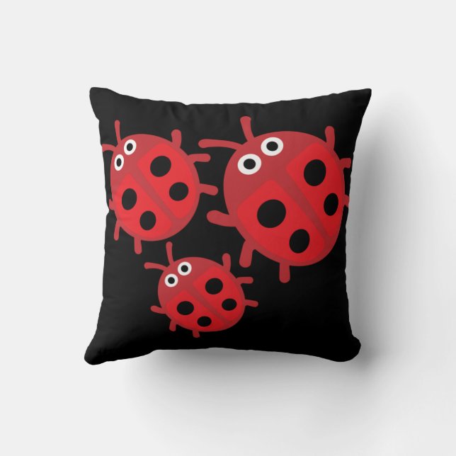 Niedlich Kids Ladybird Family Kissen (Rückseite)
