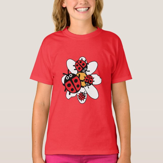 Niedlich Kids Ladybug T-Shirt (Vorderseite)