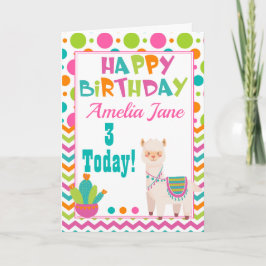Niedlich Kids Llama Geburtstag Karte