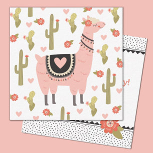 Niedlich Kids Llama Valentine Note Card Mitteilungskarte