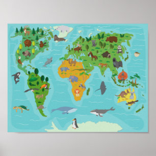 Niedlich Kids Map Poster