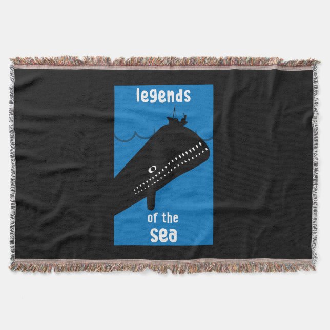 Niedlich Kids Moby Dick Sea Monster Decke (Vorderseite)
