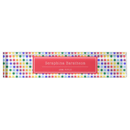 Niedlich Kids Rainbow Polka Dots Personalisiert Namensplakette