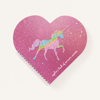 Niedlich Kid's Rainbow Unicorn Glitzer Notebook Notizbuch