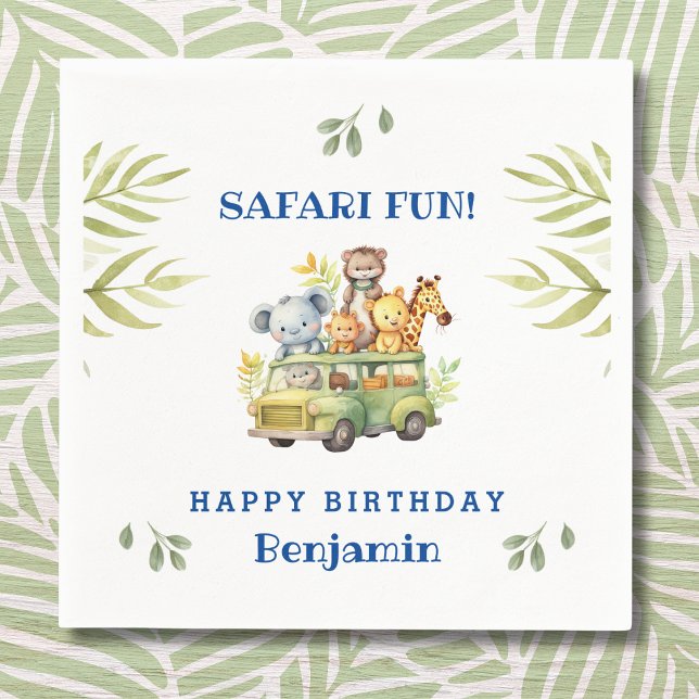 Niedlich Kids Safari Animal Jungle Geburtstag Serviette (Von Creator hochgeladen)