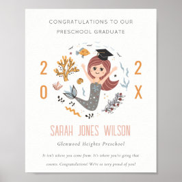 Niedlich Kids Underwater Mermaid Preschool Abschlu Poster