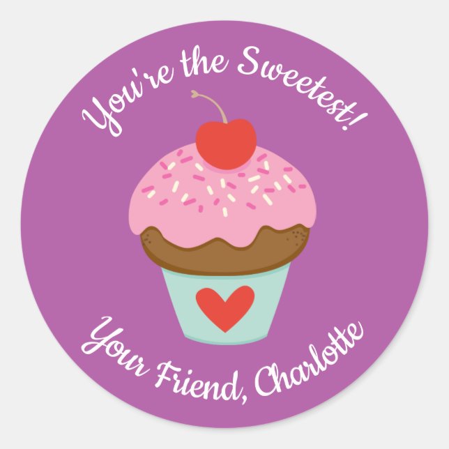 Niedlich Kids Valentinstag Aufkleber (Vorderseite)